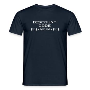 Discount Code/Discount Code - Men's T-Shirt - navy - Front - AI Model Male 178 light (178cm)