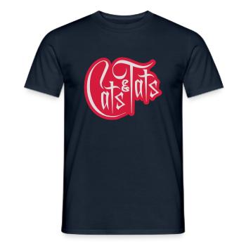 Citation de chats et de tats - T-shirt homme - marine - Devant - AI Model Male 178 light (178cm)