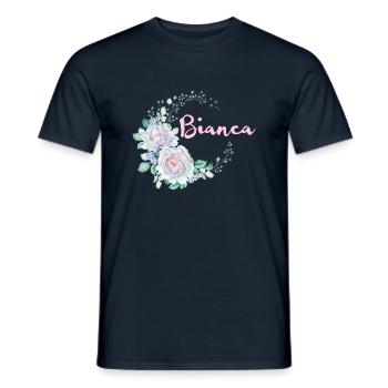 For Bianca - Men's T-Shirt - navy - Front - AI Model Male 178 light (178cm)