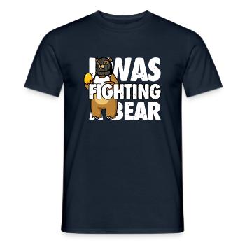 Hilarious Broken Arm Design. I Was Fighting A Bear - Men's T-Shirt - navy - Front - AI Model Male 178 light (178cm)