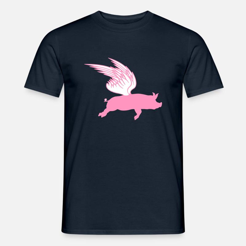 Når flyvende vinger flyvende grise kan flyve - T-shirt herr - marinblå