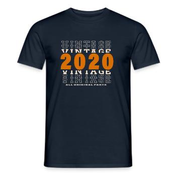 2020: Vintage - 4th Anniversary - Men's T-Shirt - navy - Front - AI Model Male 178 light (178cm)