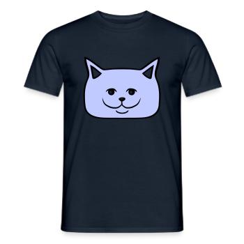 Pretty Cat Looking Happy Cheerful Smiling - Men's T-Shirt - navy - Front - AI Model Male 178 light (178cm)