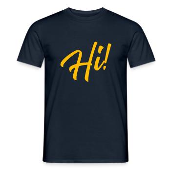 Hi! - Männer T-Shirt - Navy - Vorne - AI Model Male 178 light (178cm)