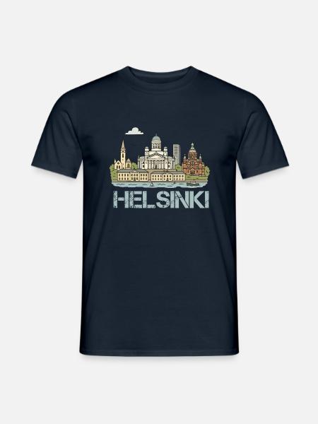 helsinki stadt - Männer T-Shirt - Navy