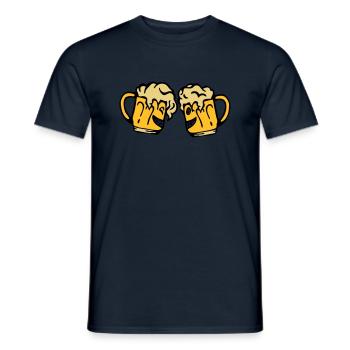 biere glass toast alcohol - Men's T-Shirt - navy - Front - AI Model Male 178 light (178cm)