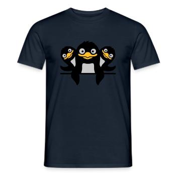 Funny Penguins 3 Friends - Men's T-Shirt - navy - Front - AI Model Male 178 light (178cm)