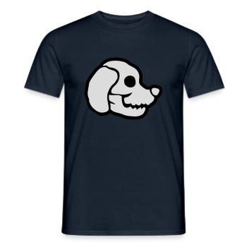 Chiens Crâne Halloween Squelette - T-shirt homme - marine - Devant - AI Model Male 178 light (178cm)