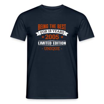 18th birthday Young girls 18 years 2005 funny - Men's T-Shirt - navy - Front - AI Model Male 178 light (178cm)