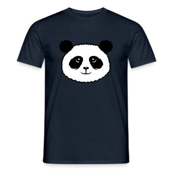 Panda Bear Face Mignon Kawaii Sourire Mignon - T-shirt homme - marine - Devant - AI Model Male 178 light (178cm)