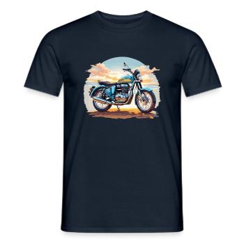 Vintage Biker Lebensart Motorradfahrer Motorrad - Männer T-Shirt - Navy - Vorne - AI Model Male 178 light (178cm)