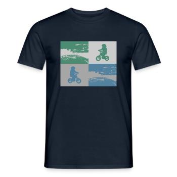 Junior Biker Pop Art métallisé - T-shirt homme - marine - Devant - AI Model Male 178 light (178cm)