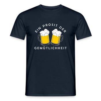 Bier - Ein Prosit der Gemütlichkeit - Men's T-Shirt - navy - Front - AI Model Male 178 light (178cm)