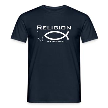 Religion ist heilbar - Männer T-Shirt - Navy - Vorne - AI Model Male 178 light (178cm)