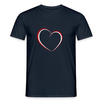 Coeur rouge - T-shirt homme - marine - Devant - AI Model Male 178 light (178cm)
