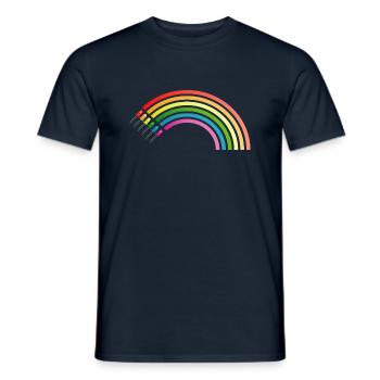 Regenbogen LED - Männer T-Shirt - Navy - Vorne - AI Model Male 178 light (178cm)