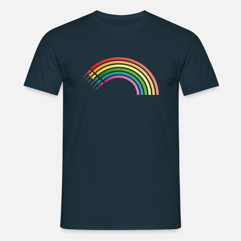Regenbogen LED - Männer T-Shirt - Navy