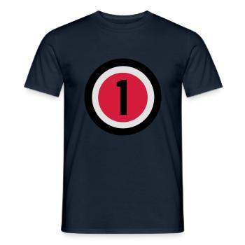 01_vec_3de - Männer T-Shirt - Navy - Vorne - AI Model Male 178 light (178cm)