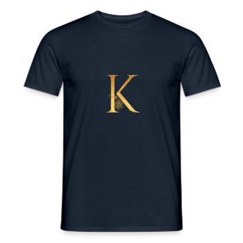 Initial letter K - Men's T-Shirt - navy - Front - AI Model Male 178 light (178cm)