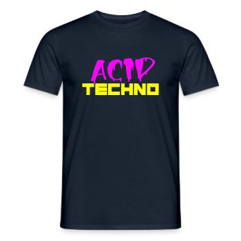 techno acide - T-shirt homme - marine - Devant - AI Model Male 178 light (178cm)