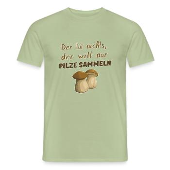 Pilze sammeln - Spruch lustig für Pilzsammler - Männer T-Shirt - Sage - Vorne - AI Model Male 178 light (178cm)