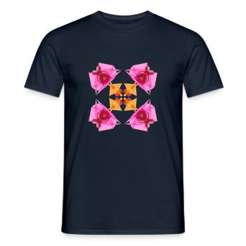 Mandala Bezier 15 - Men's T-Shirt - navy - Front - AI Model Male 178 light (178cm)