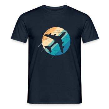 Avion dans un beau design rétro - T-shirt homme - marine - Devant - AI Model Male 178 light (178cm)