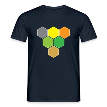 Hexagones contre victoire - T-shirt homme - marine - Devant - AI Model Male 178 light (178cm)