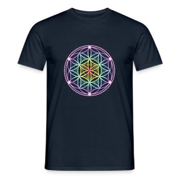 Seed of Life & Tetrahedron - Men's T-Shirt - navy - Front - AI Model Male 178 light (178cm)