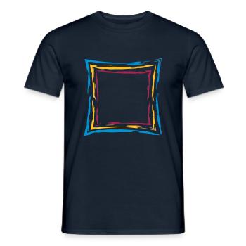 bunt viele linien rahmen quadrat umrandung viereck - Männer T-Shirt - Navy - Vorne - AI Model Male 178 light (178cm)