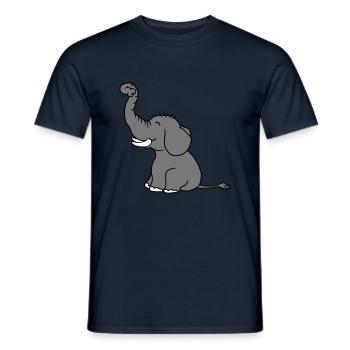 elefant gluecklich niedlich suess klein kind baby - Männer T-Shirt - Navy - Vorne - AI Model Male 178 light (178cm)