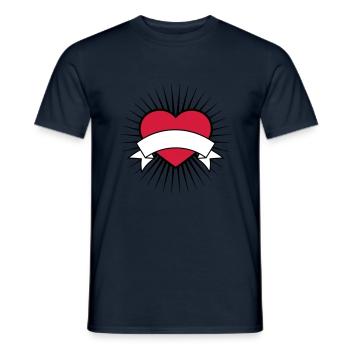 banner text field write name heart logo love ta - Men's T-Shirt - navy - Front - AI Model Male 178 light (178cm)
