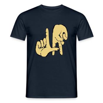 los_angeles_handzeichen_2 - Männer T-Shirt - Navy - Vorne - AI Model Male 178 light (178cm)