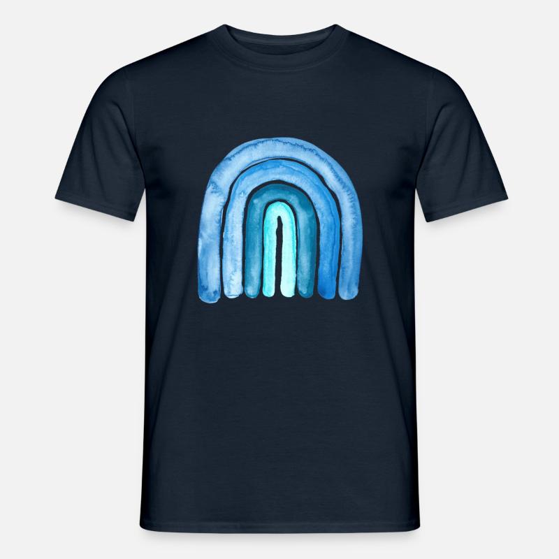 Regenbogen Blau - Männer T-Shirt - Navy