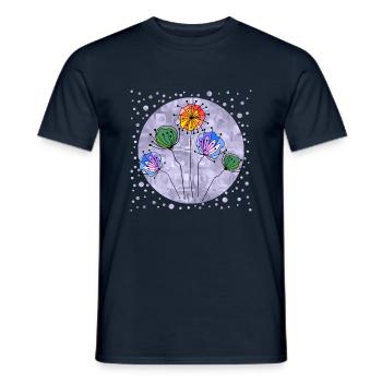 fleurs - T-shirt homme - marine - Devant - AI Model Male 178 light (178cm)
