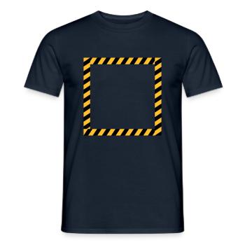 Frame sign barrier tape - Men's T-Shirt - navy - Front - AI Model Male 178 light (178cm)