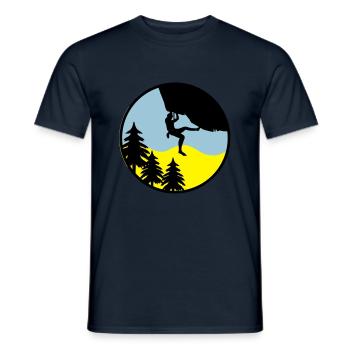 climbing nature - Men's T-Shirt - navy - Front - AI Model Male 178 light (178cm)