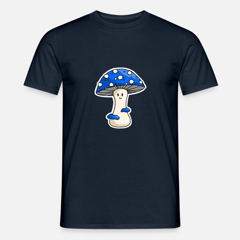 Happy Blue Toadstool - Männer T-Shirt - Navy