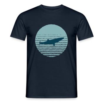 Shark in the water - Men's T-Shirt - navy - Front - AI Model Male 178 light (178cm)