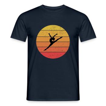 Turnerin im Retro-Sonnenuntergang Rhythmische - Männer T-Shirt - Navy - Vorne - AI Model Male 178 light (178cm)