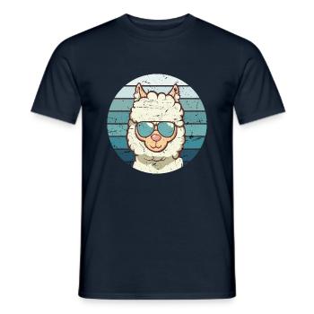 Vintage Lama - Men's T-Shirt - navy - Front - AI Model Male 178 light (178cm)