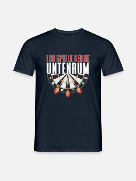 ich spiele gerne untenrum dart - Männer T-Shirt - Navy