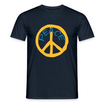 Symbole Paix Texte - T-shirt homme - marine - Devant - AI Model Male 178 light (178cm)