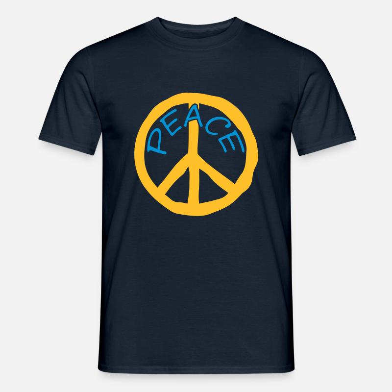 Symbol Peace Text - Männer T-Shirt - Navy