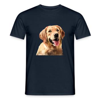 Chien golden retriever - T-shirt homme - marine - Devant - AI Model Male 178 light (178cm)