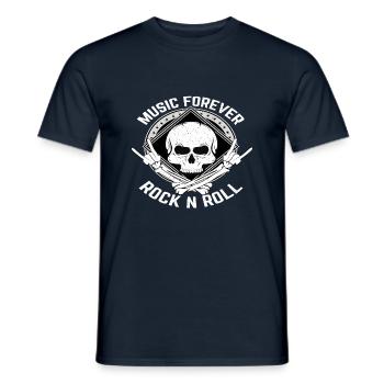 Musique Forever Rock n Roll - T-shirt homme - marine - Devant - AI Model Male 178 light (178cm)