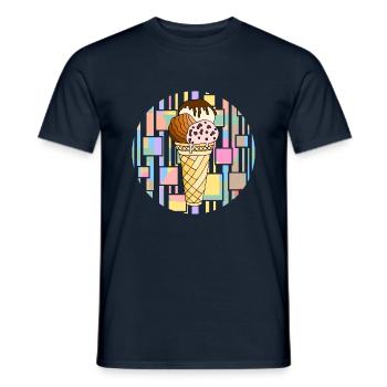 Eis - Männer T-Shirt - Navy - Vorne - AI Model Male 178 light (178cm)