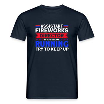 Drôle de feu d’artifice pyrotechnicien disant - T-shirt homme - marine - Devant - AI Model Male 178 light (178cm)