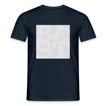 Meilleur jeu de mots art original 2 - T-shirt homme - marine - Devant - AI Model Male 178 light (178cm)