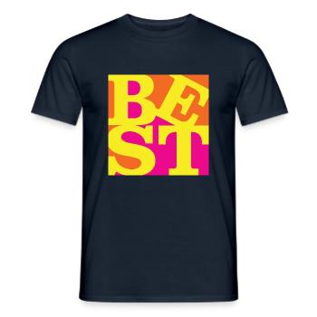 Meilleur jeu de mots art original 4 - T-shirt homme - marine - Devant - AI Model Male 178 light (178cm)